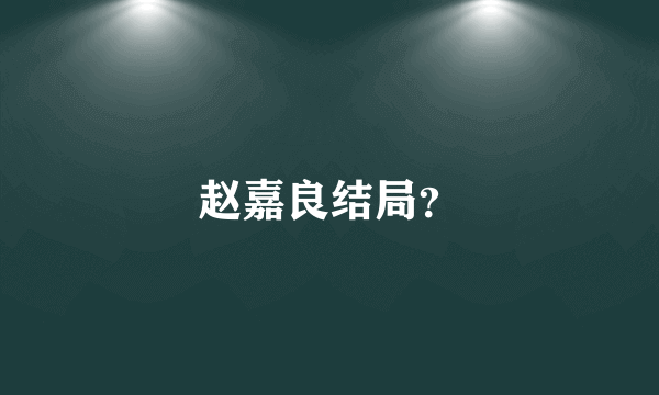 赵嘉良结局？