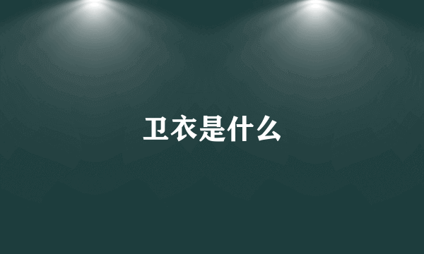 卫衣是什么