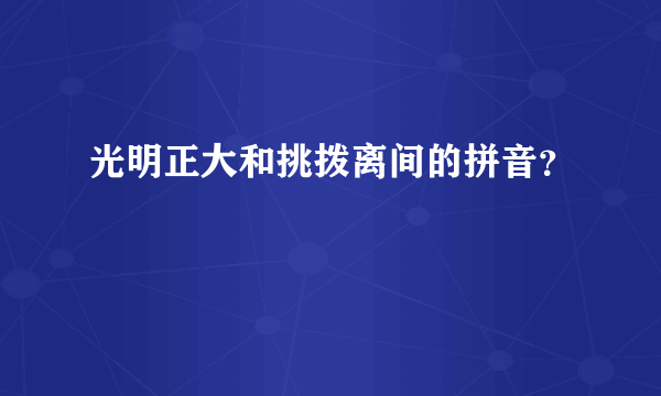 光明正大和挑拨离间的拼音？