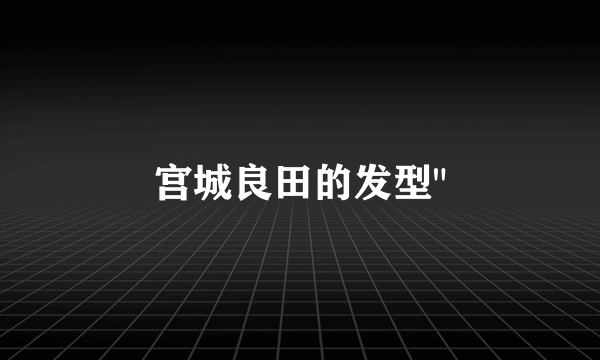 宫城良田的发型