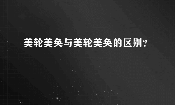 美轮美奂与美轮美奂的区别？