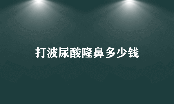打波尿酸隆鼻多少钱