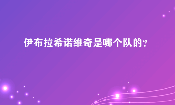 伊布拉希诺维奇是哪个队的？