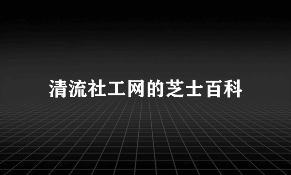 清流社工网的芝士百科