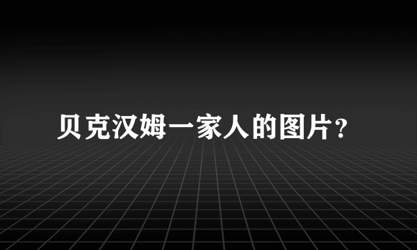 贝克汉姆一家人的图片？