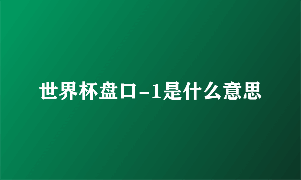 世界杯盘口-1是什么意思