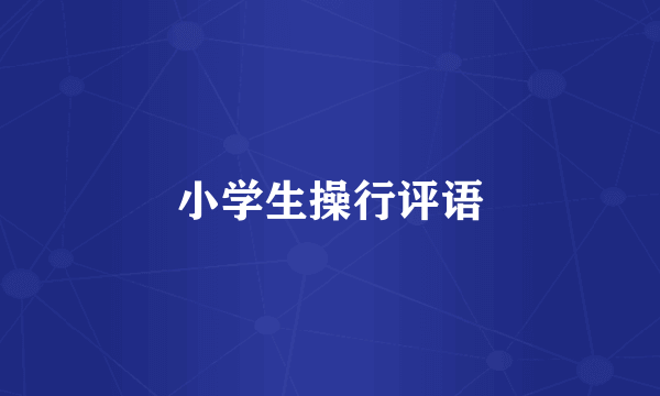 小学生操行评语