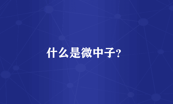 什么是微中子？