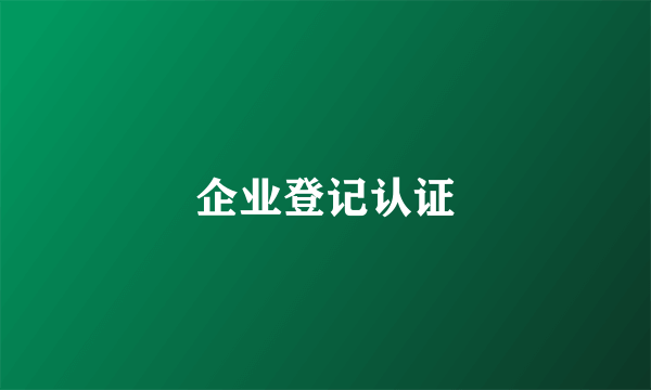 企业登记认证