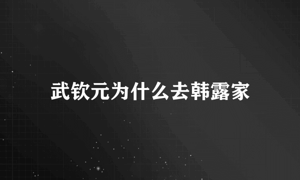 武钦元为什么去韩露家