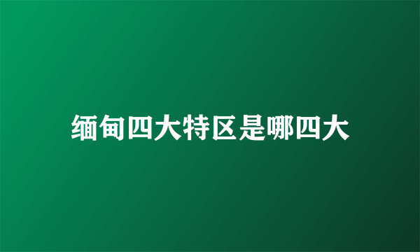 缅甸四大特区是哪四大