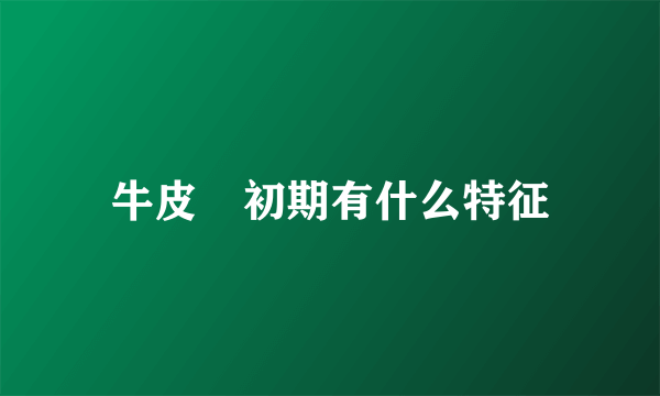 牛皮廯初期有什么特征
