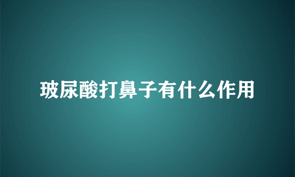 玻尿酸打鼻子有什么作用