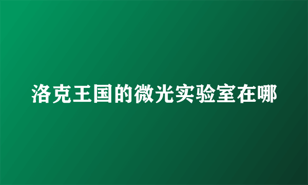 洛克王国的微光实验室在哪