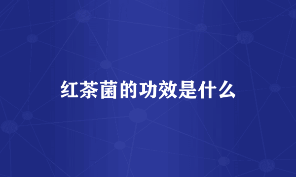 红茶菌的功效是什么