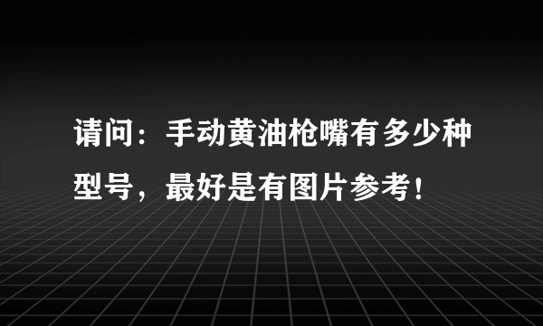 请问：手动黄油枪嘴有多少种型号，最好是有图片参考！
