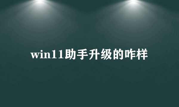 win11助手升级的咋样