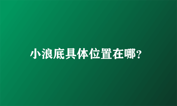 小浪底具体位置在哪？