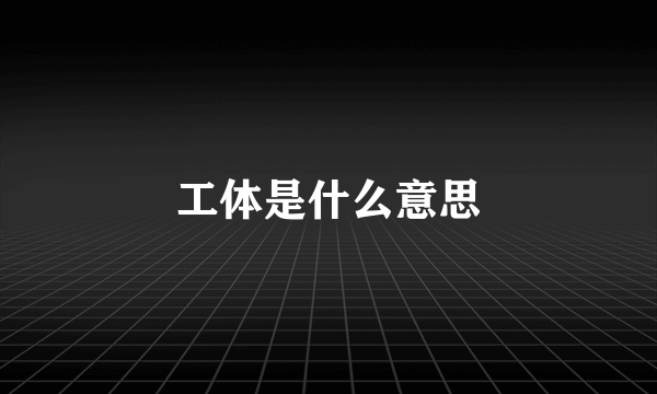 工体是什么意思