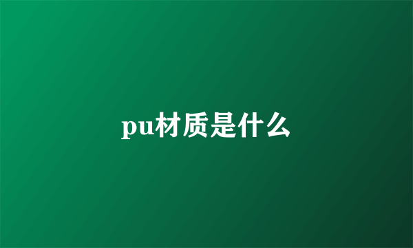 pu材质是什么