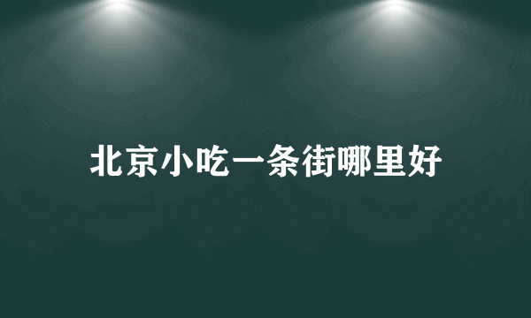 北京小吃一条街哪里好