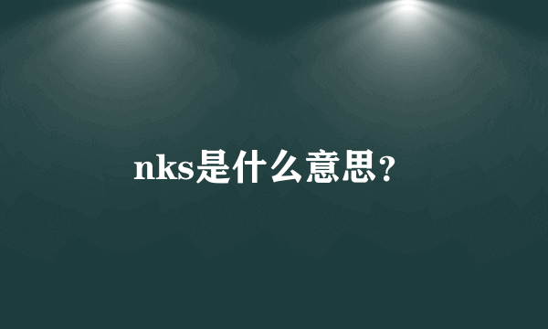 nks是什么意思？