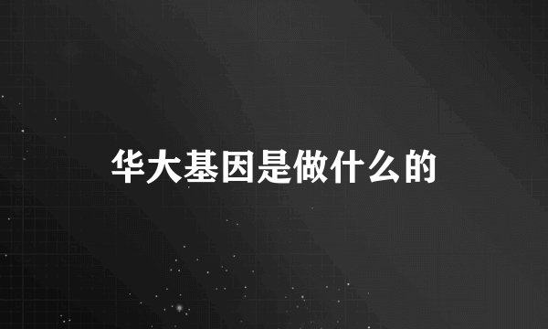 华大基因是做什么的