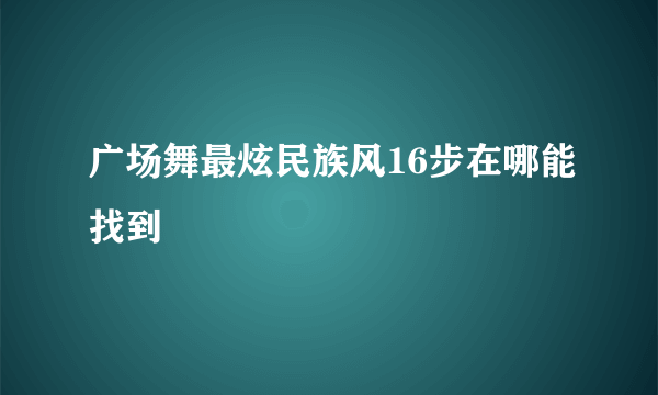 广场舞最炫民族风16步在哪能找到