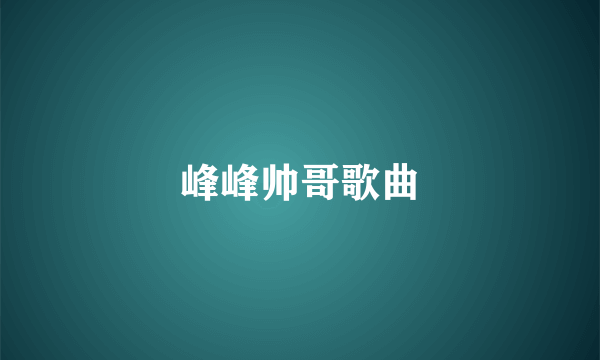 峰峰帅哥歌曲