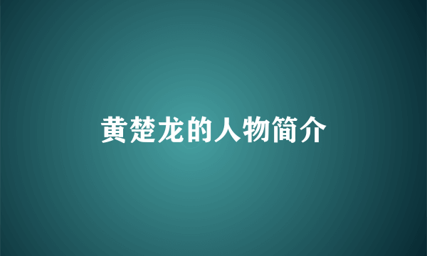 黄楚龙的人物简介