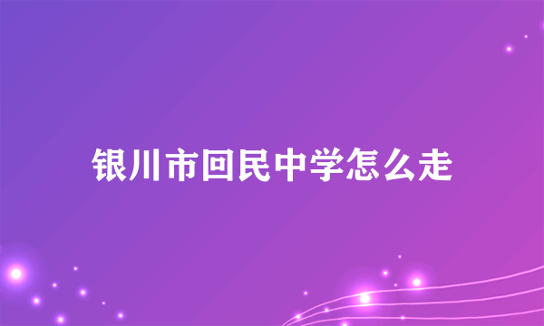 银川市回民中学怎么走