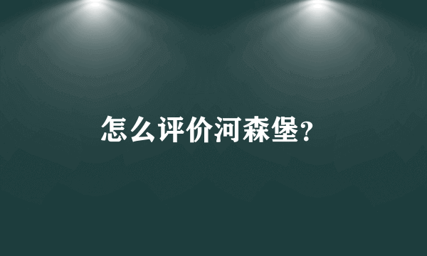 怎么评价河森堡？
