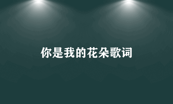 你是我的花朵歌词