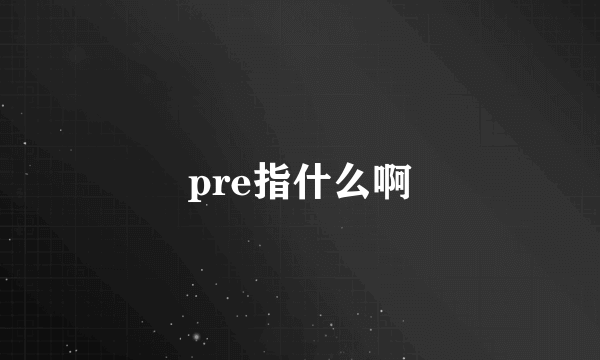 pre指什么啊