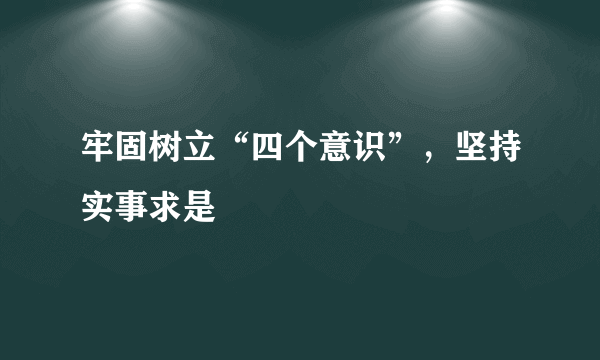 牢固树立“四个意识”，坚持实事求是