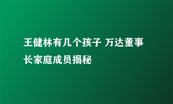 王健林有几个孩子 万达董事长家庭成员揭秘