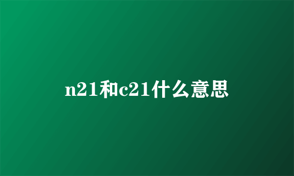 n21和c21什么意思
