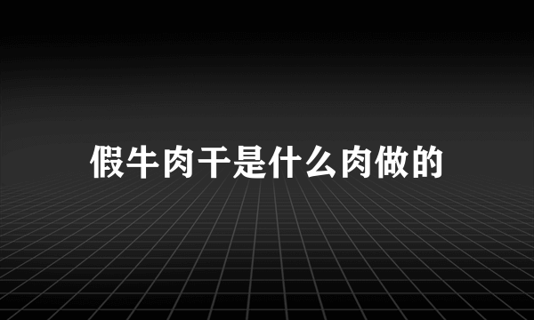 假牛肉干是什么肉做的