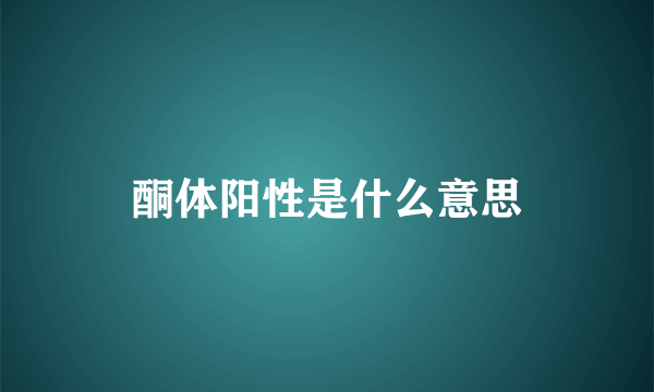 酮体阳性是什么意思