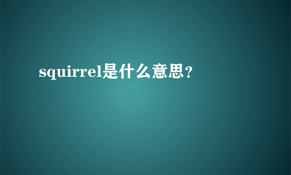 squirrel是什么意思？