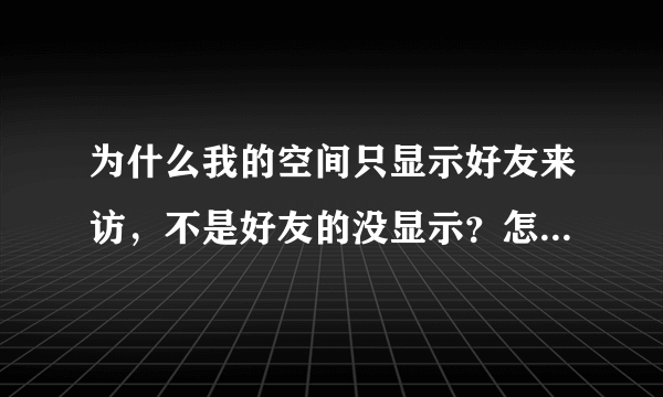 为什么我的空间只显示好友来访，不是好友的没显示？怎么可以看到别人来过我空间？