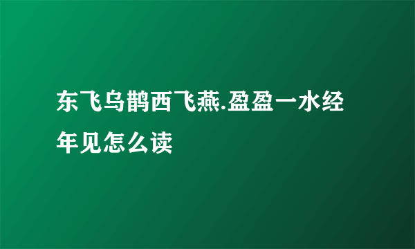 东飞乌鹊西飞燕.盈盈一水经年见怎么读