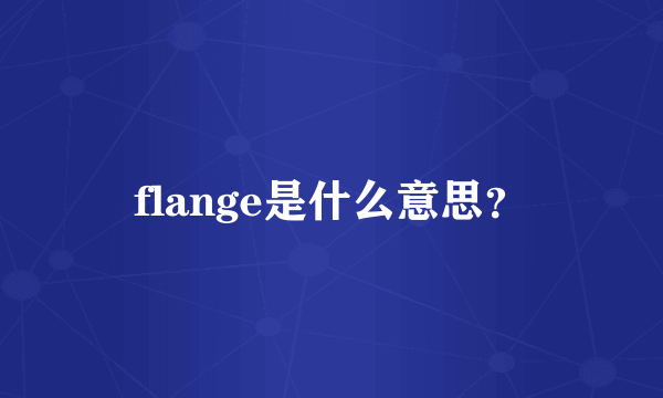 flange是什么意思？