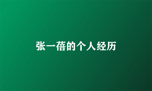 张一蓓的个人经历
