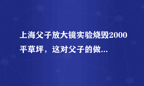 上海父子放大镜实验烧毁2000平草坪，这对父子的做法是否合法？