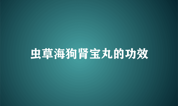 虫草海狗肾宝丸的功效