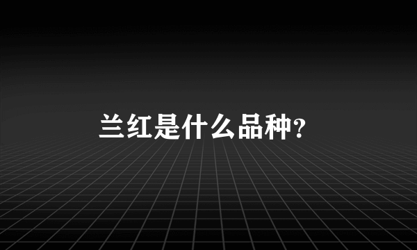 兰红是什么品种？