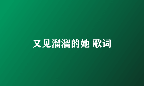 又见溜溜的她 歌词