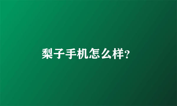 梨子手机怎么样？