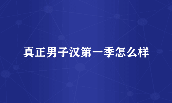 真正男子汉第一季怎么样